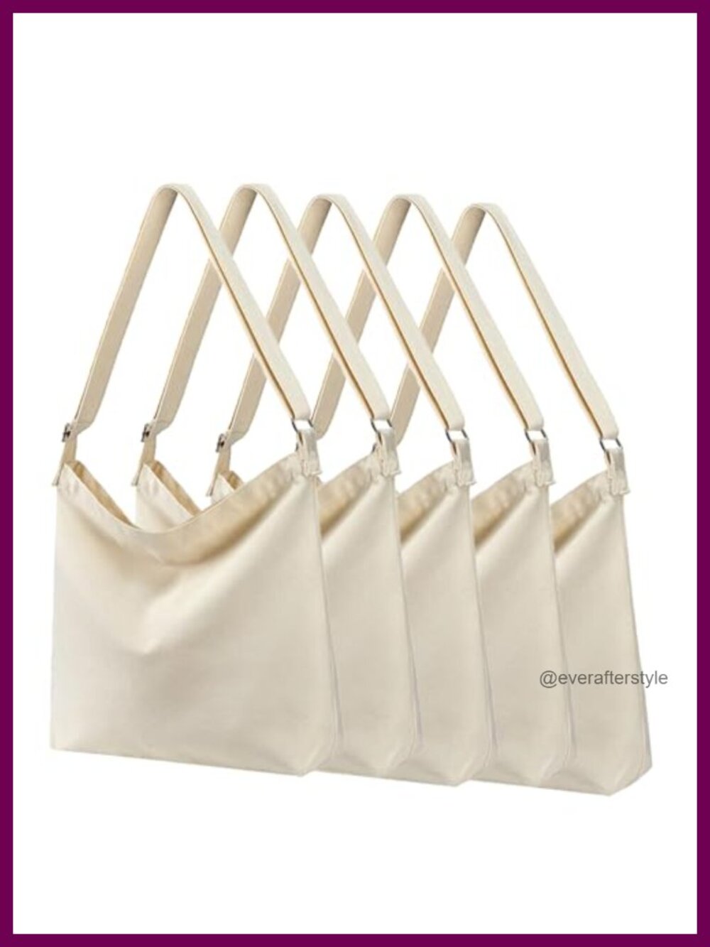 Canvas Crossbody Tote Bag Large Reusable Grocery Shoulder Hobo, Machine